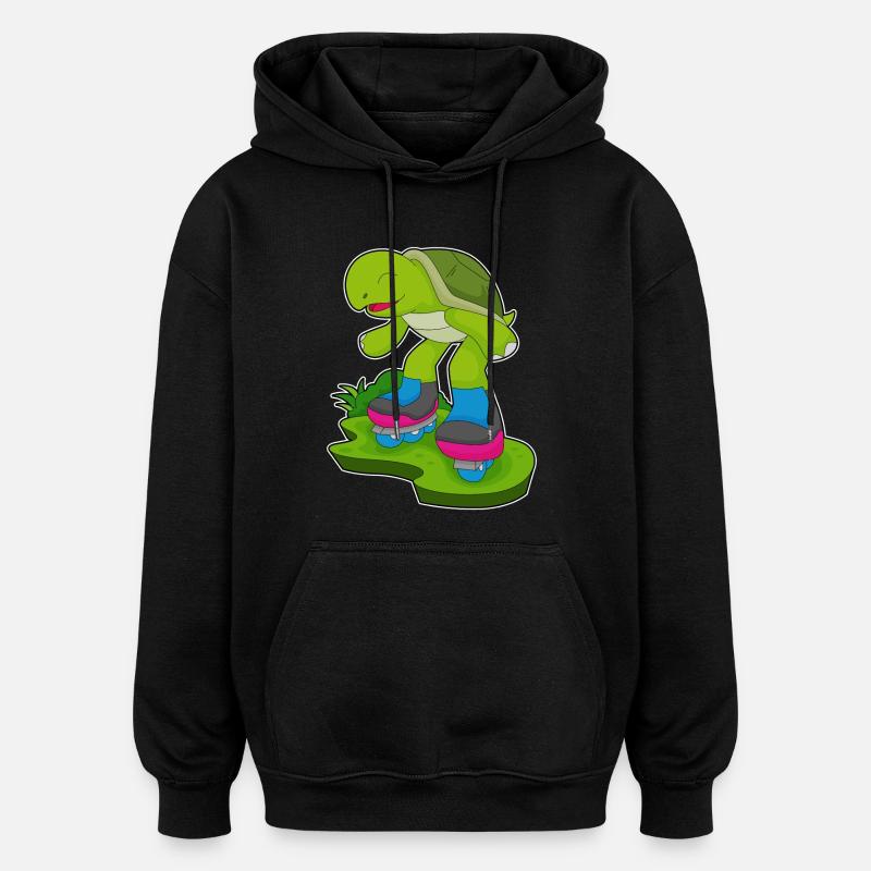 Turtle Inline skating Inline skates - Oversized Unisex Hoodie - black