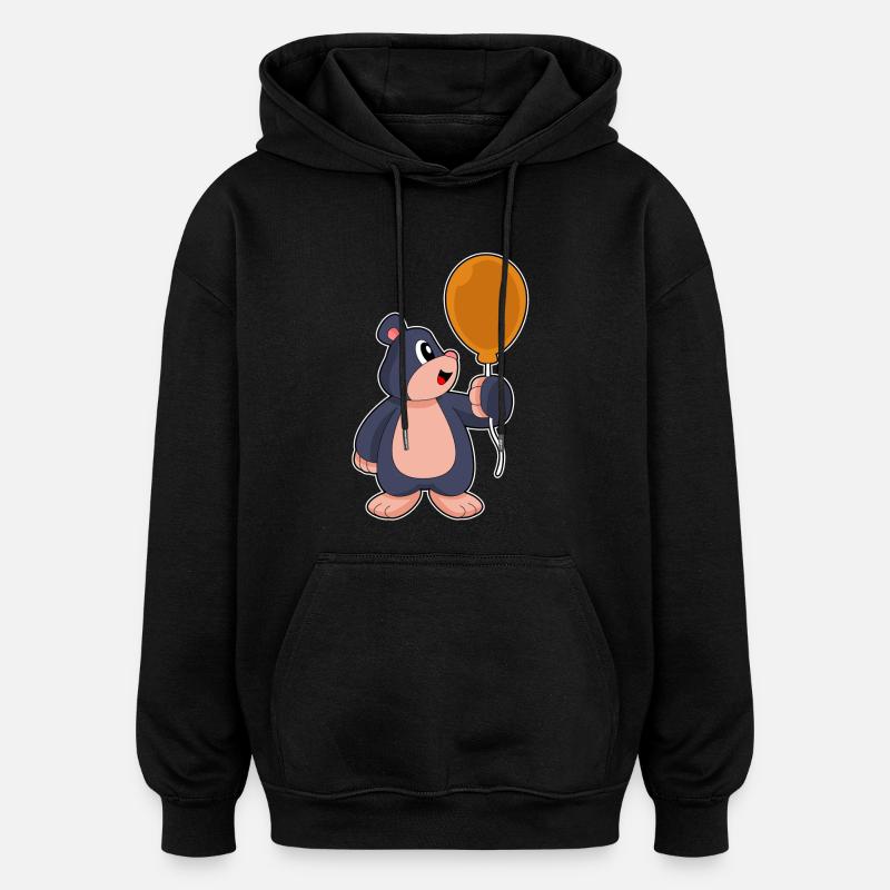 Ballon taupe - Sweat à capuche oversize unisexe - noir