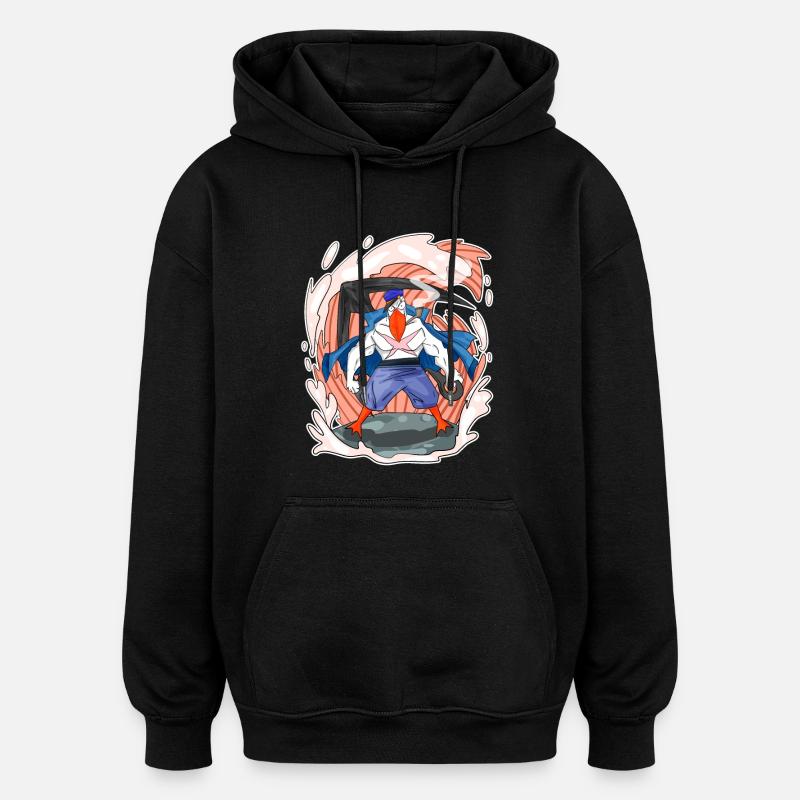 Möwe - Oversized Unisex Hoodie - Schwarz