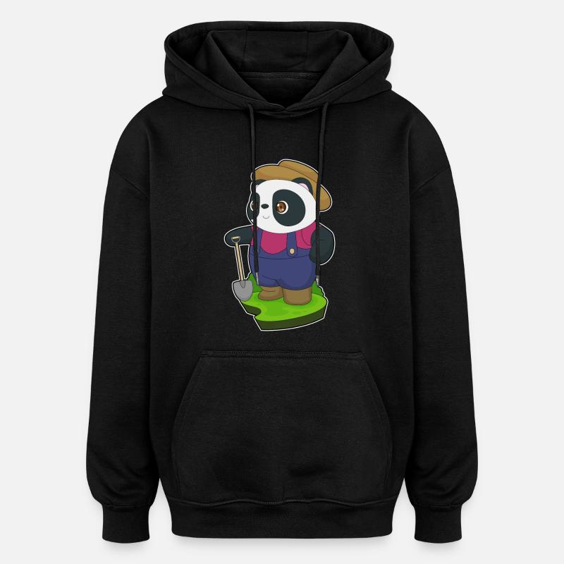 Pelle Panda Farmer - Sweat à capuche oversize unisexe - noir