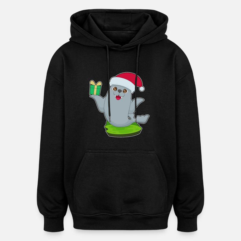 Paquet de Noël scellé - Sweat à capuche oversize unisexe - noir
