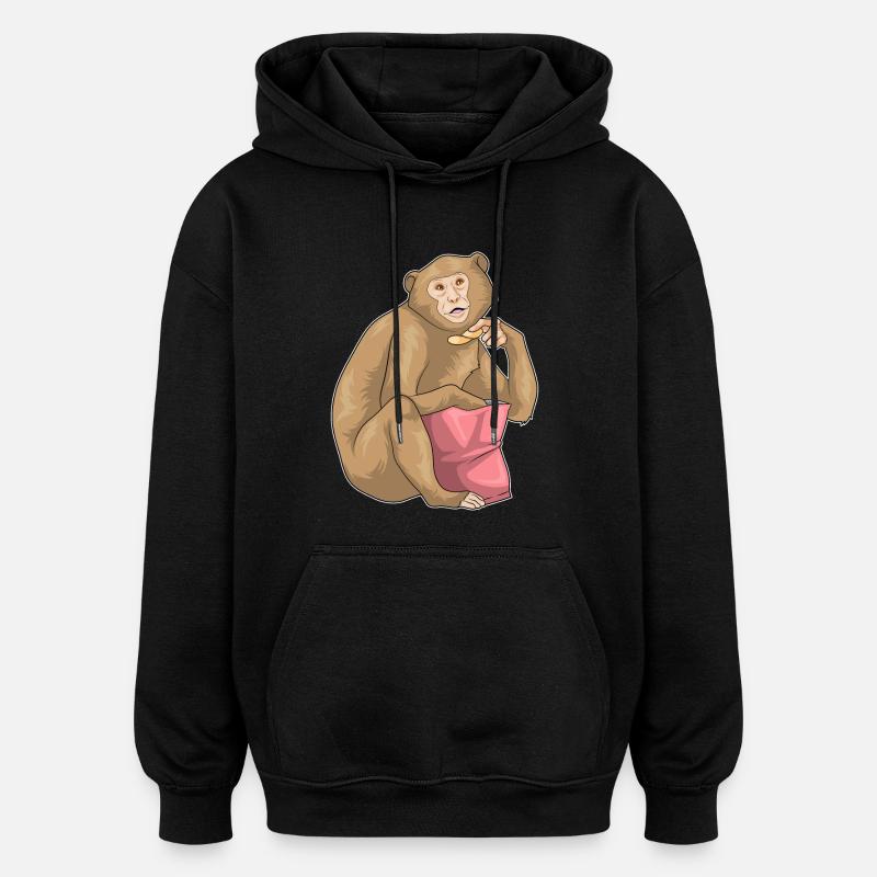 Monkey Potato Chips - Oversized Unisex Hoodie - black