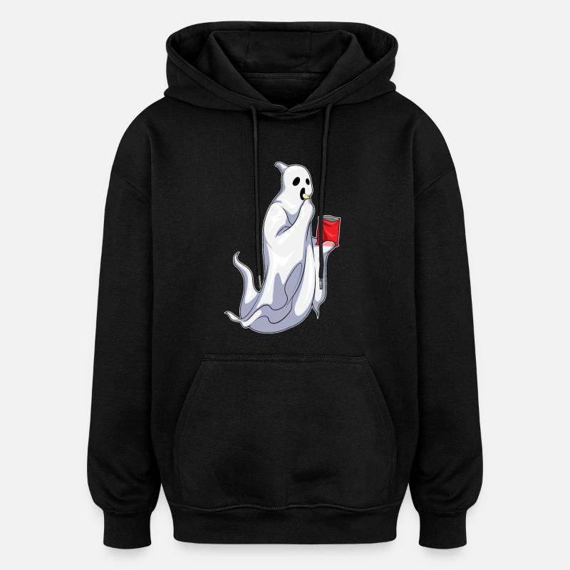 Chips d’Halloween fantôme - Sweat à capuche oversize unisexe - noir