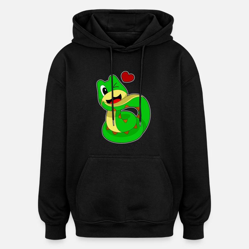 Cœur de serpent - Sweat à capuche oversize unisexe - noir