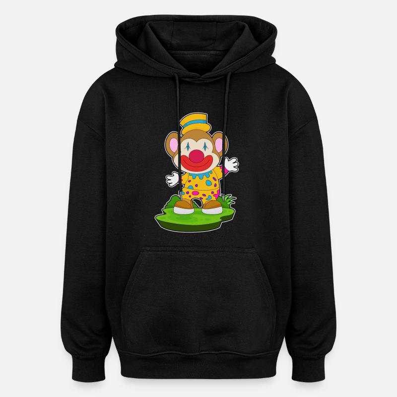 Affe Clown - Oversized Unisex Hoodie - Schwarz