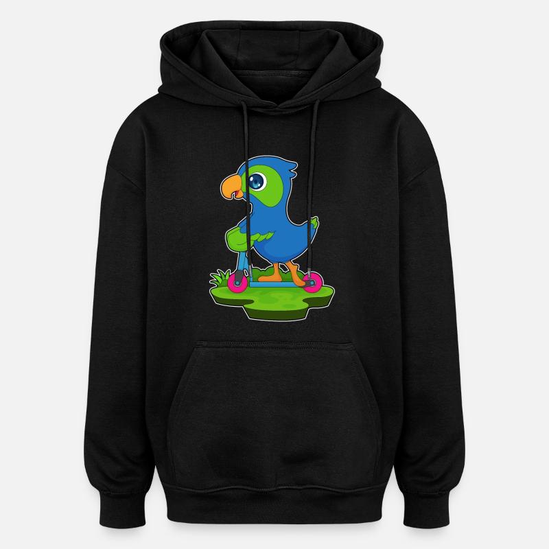 Papagei Roller - Oversized Unisex Hoodie - Schwarz