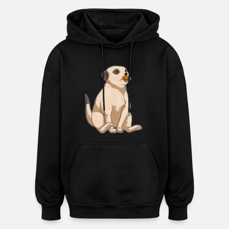 Erdmännchen Baby Schnuller - Oversized Unisex Hoodie - Schwarz