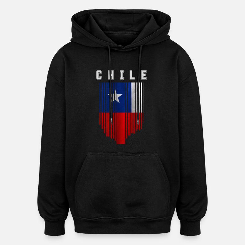 Drapeau du Chili, fierté chilienne - Sweat à capuche oversize unisexe - noir
