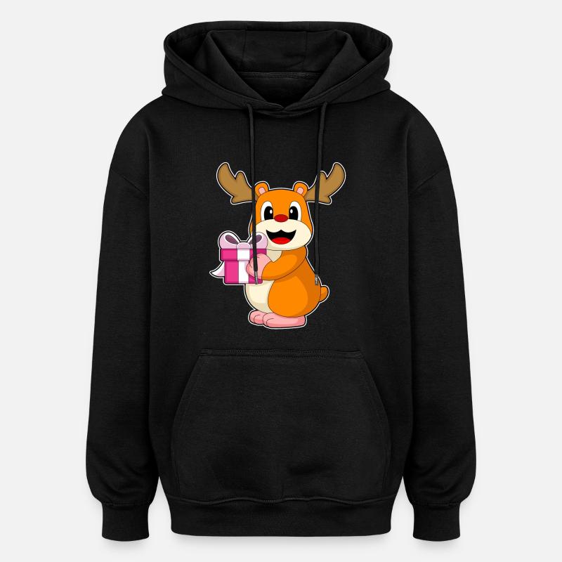 Hamster Weihnachten Paket - Oversized Unisex Hoodie - Schwarz