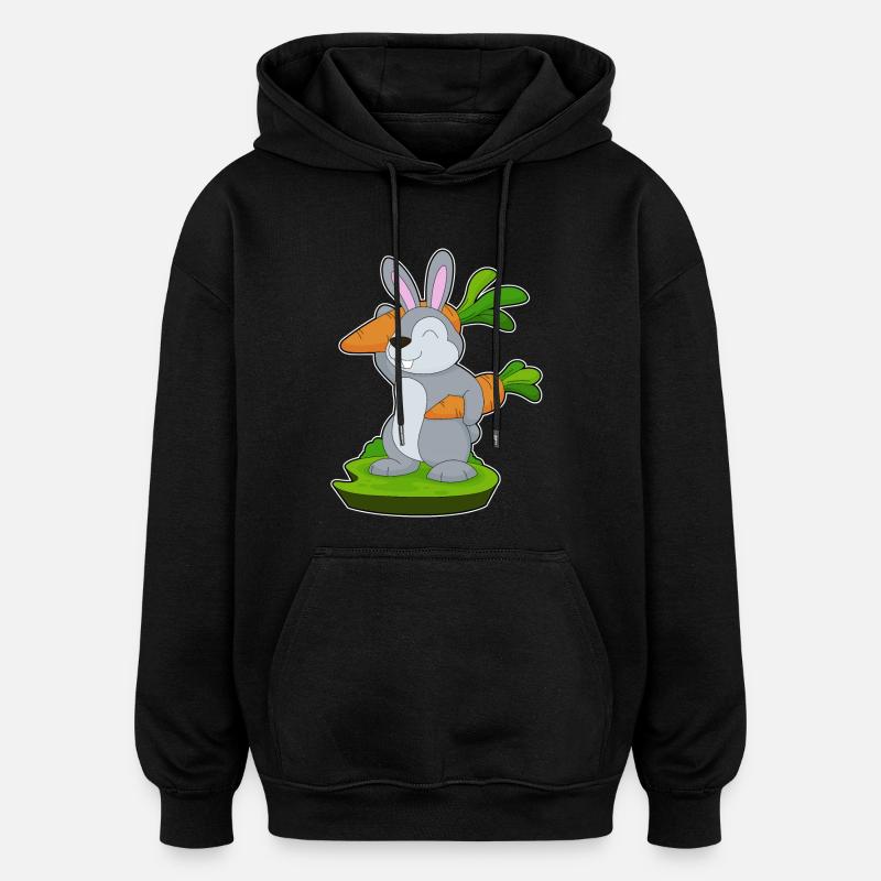Carottes lapin - Sweat à capuche oversize unisexe - noir
