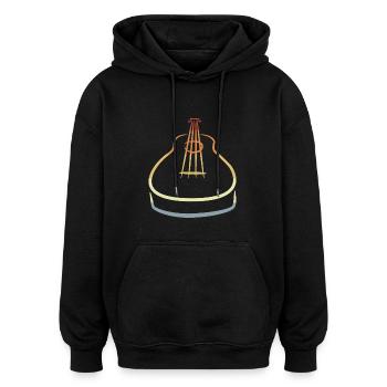 Retro Ukulele Skizze - Oversized Unisex Hoodie - Schwarz - Vorne - Noah (186cm)