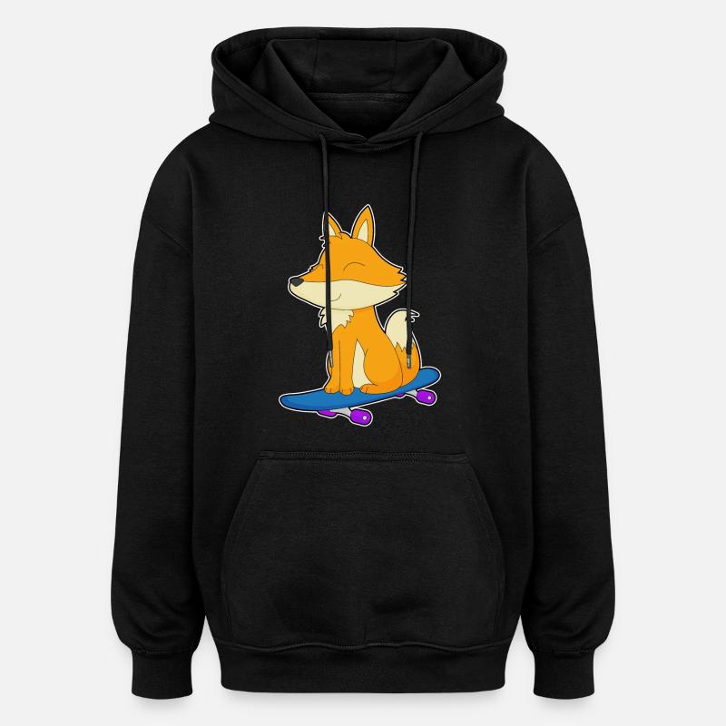 Fox Skater Skateboard Sport - Sweat à capuche oversize unisexe - noir