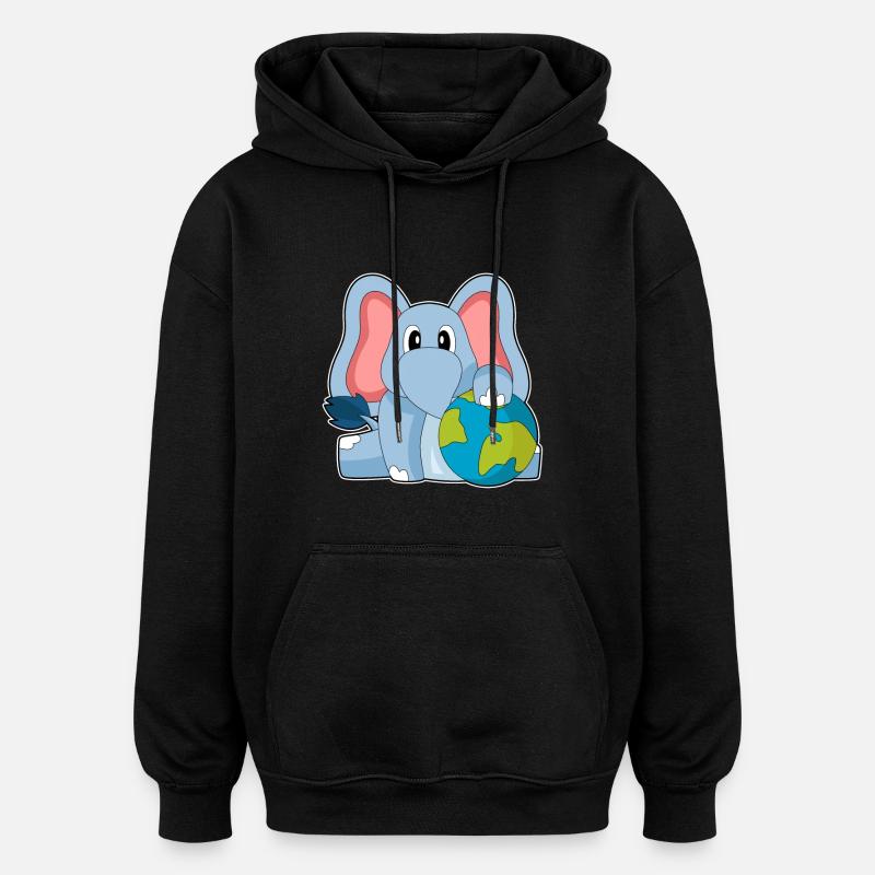 Terre d’éléphant - Sweat à capuche oversize unisexe - noir