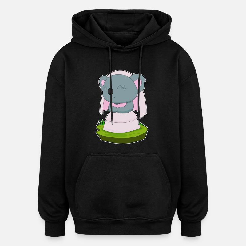 Voile de mariée Koala Mariage - Sweat à capuche oversize unisexe - noir
