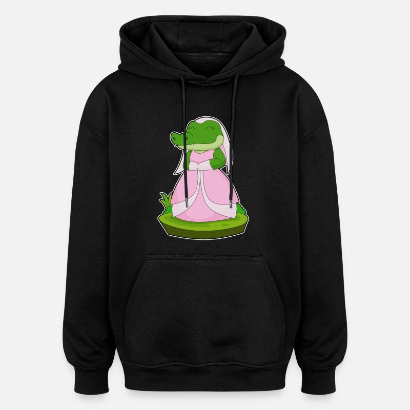 Crocodile voile de mariée mariage - Sweat à capuche oversize unisexe - noir