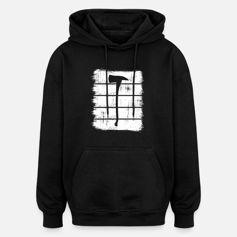 Firefighter Axe Sketch - Oversized Unisex Hoodie - black