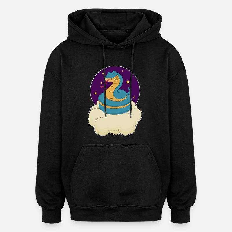 Snake Clouds - Oversized Unisex Hoodie - black