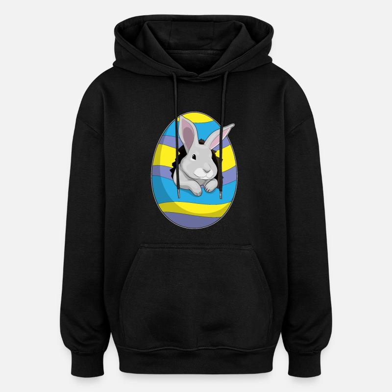 Hase Ostern Osterei - Oversized Unisex Hoodie - Schwarz