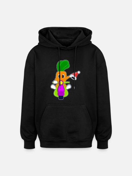 Carrot Christmas Scooter - Oversized Unisex Hoodie - black