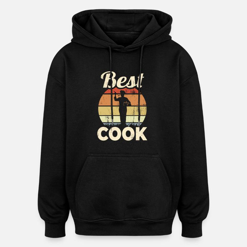 Amoureux de la cuisine - Sweat à capuche oversize unisexe - noir