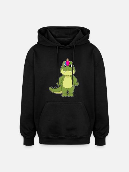 Crocodile Unicorn - Oversized Unisex Hoodie - black