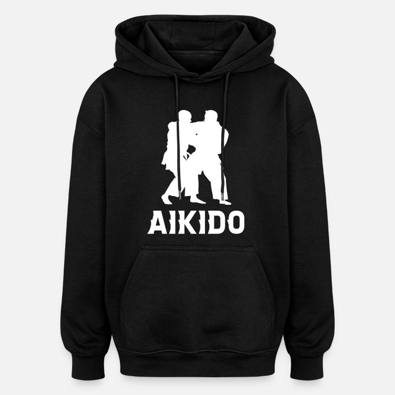 Aïkido - Sweat à capuche oversize unisexe - noir