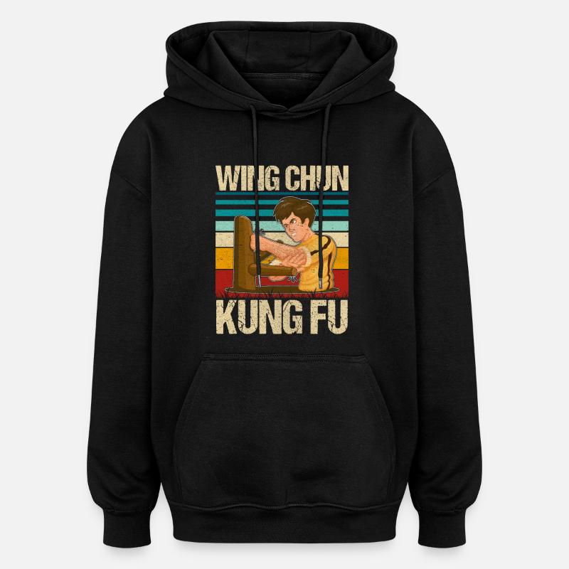 Wing Chun Kung Fu - Sweat à capuche oversize unisexe - noir