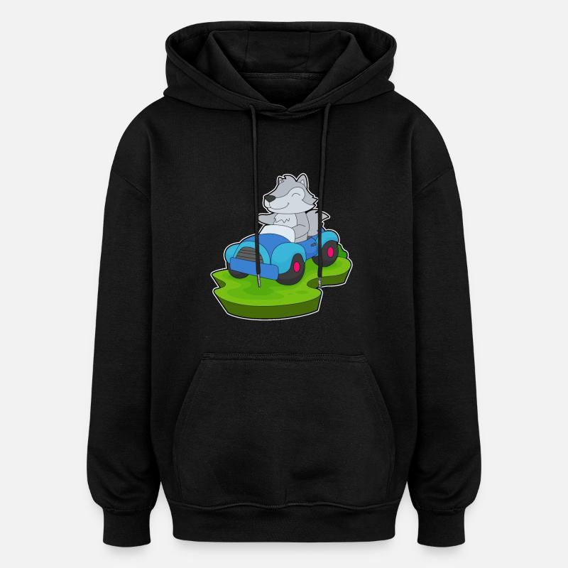 Voiture de loup - Sweat à capuche oversize unisexe - noir