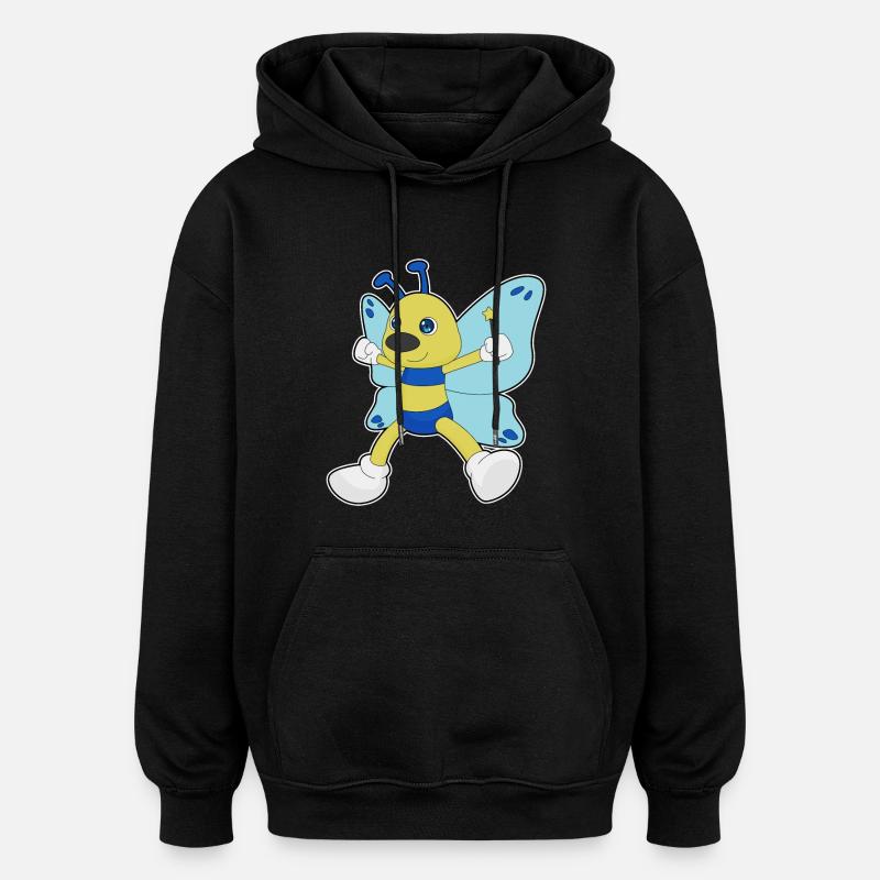 Baguette de sorcier papillon - Sweat à capuche oversize unisexe - noir