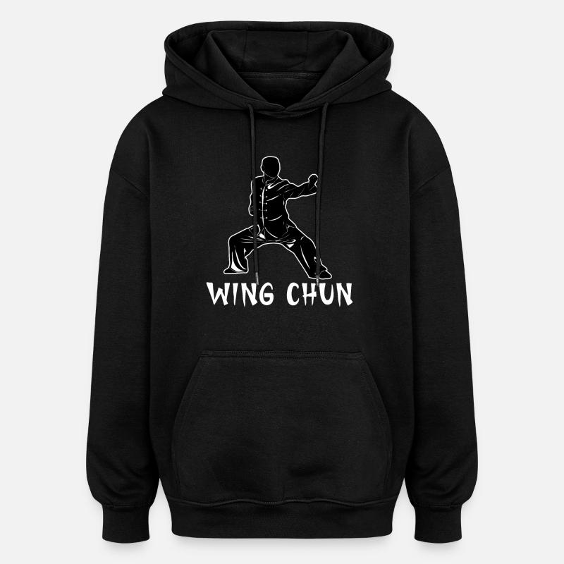 Wing Chun - Sweat à capuche oversize unisexe - noir