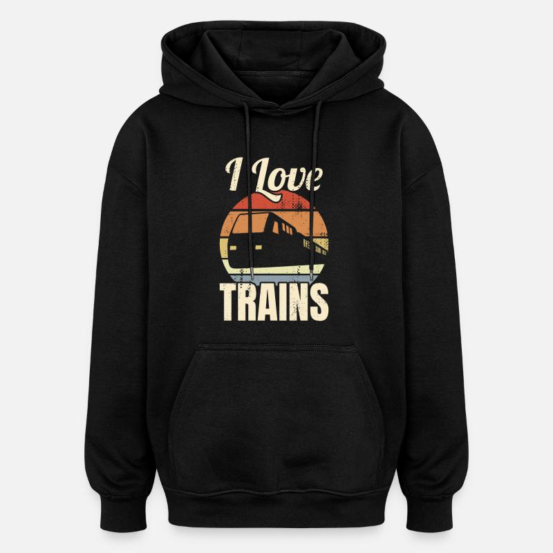 Eisenbahn Liebe - Oversized Unisex Hoodie - Schwarz