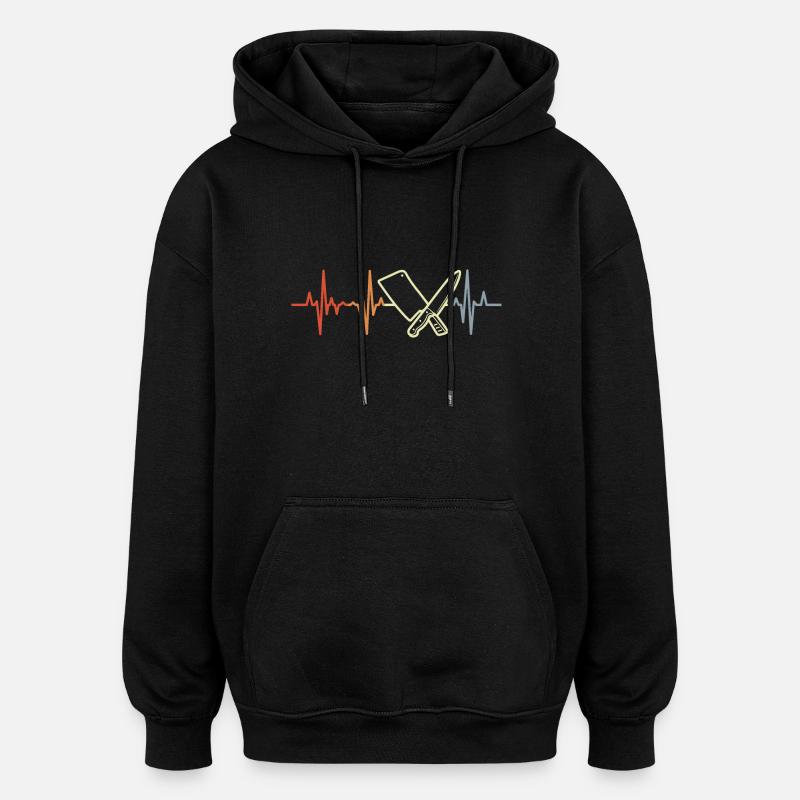 Couperet de boucher Pulse Beat - Sweat à capuche oversize unisexe - noir