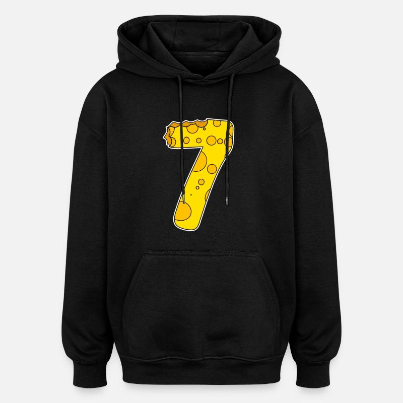 Graphique 7 - Sweat à capuche oversize unisexe - noir