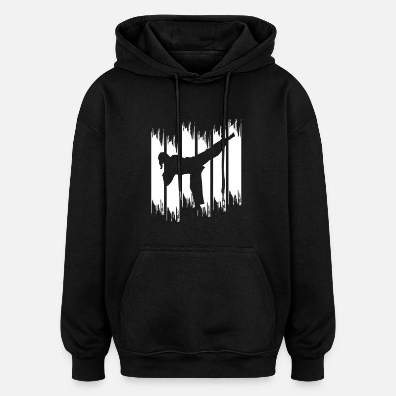 Fille de karaté - Sweat à capuche oversize unisexe - noir