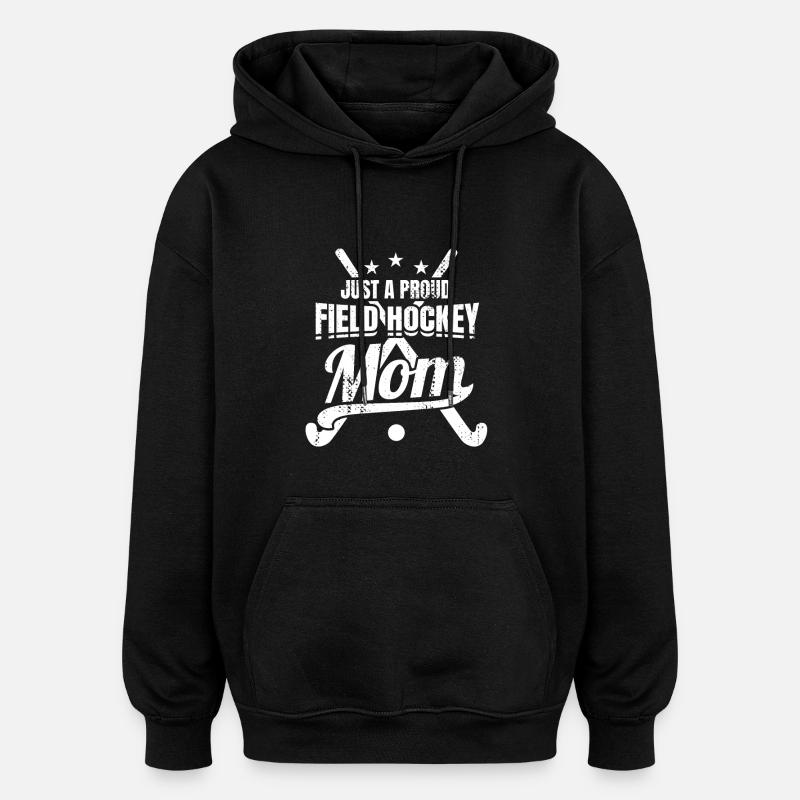 Fière maman de hockey - Sweat à capuche oversize unisexe - noir