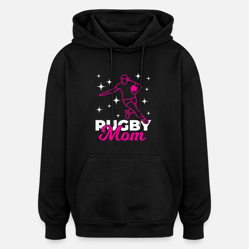 Mamma di rugby - Felpa con cappuccio unisex oversize - nero
