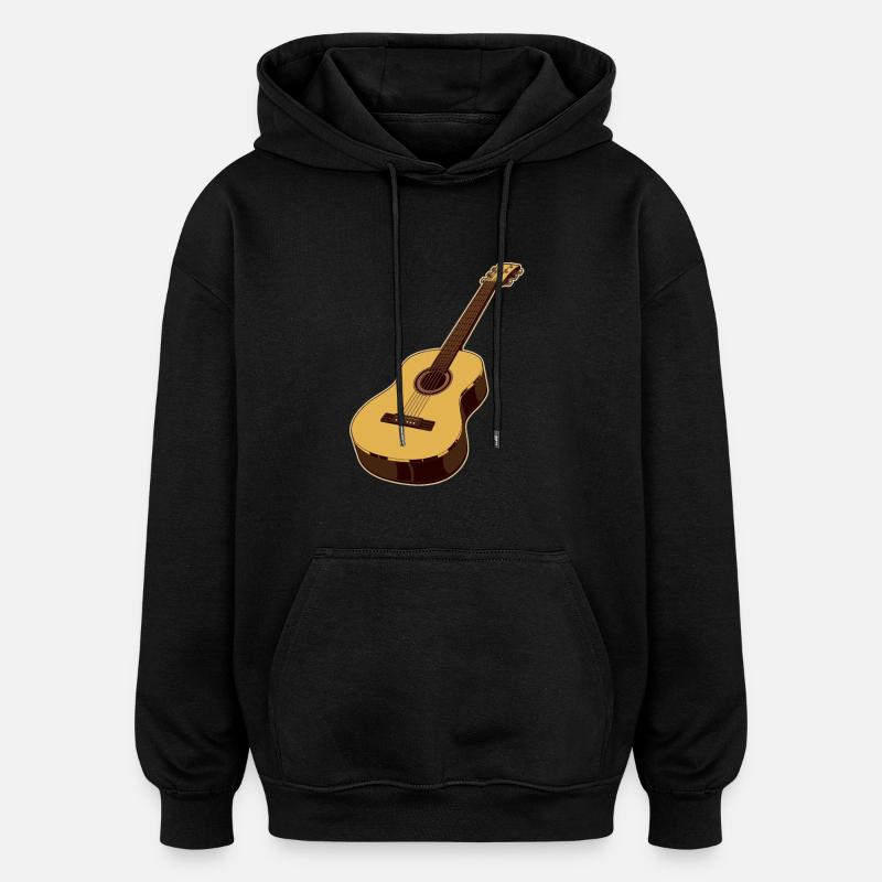Guitare - Sweat à capuche oversize unisexe - noir