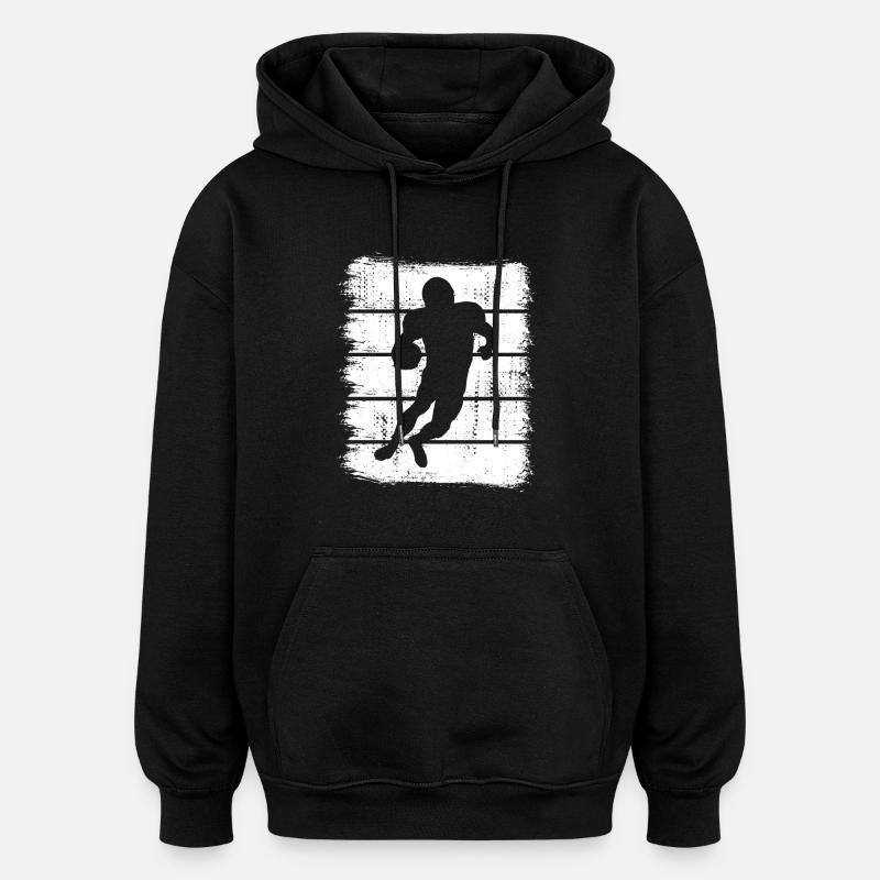Dessin de footballeur - Sweat à capuche oversize unisexe - noir