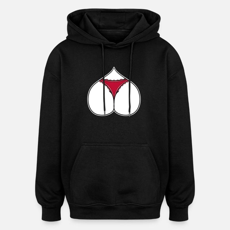 Cul Coeur Amour - Sweat à capuche oversize unisexe - noir