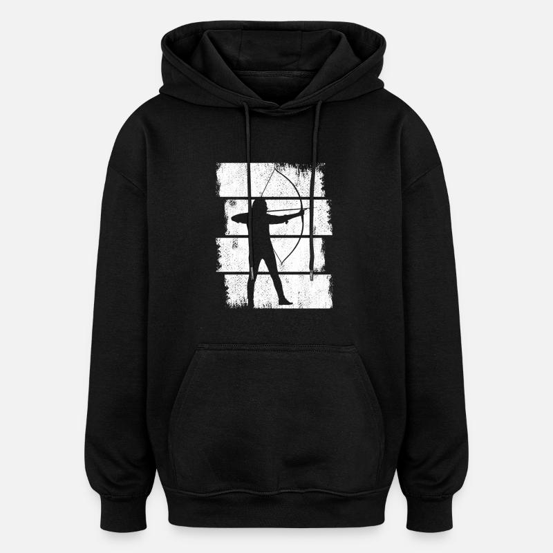 Archer - Sweat à capuche oversize unisexe - noir