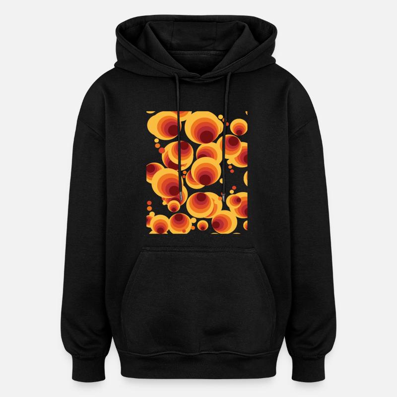 Abstract Polka Dots Circle Pattern - Oversized Unisex Hoodie - black