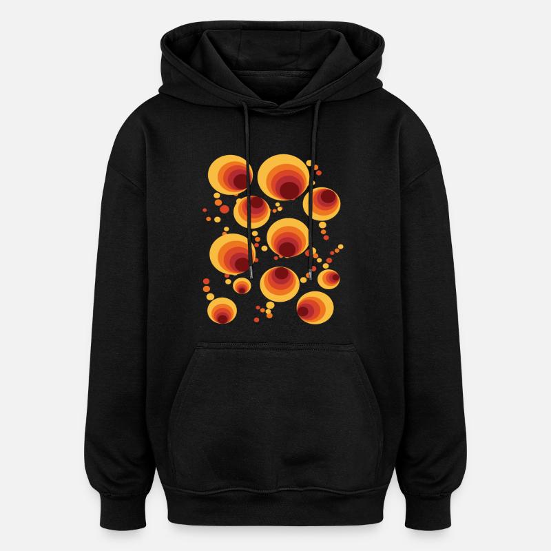 Abstract Polka Dots Circle Pattern - Oversized Unisex Hoodie - black