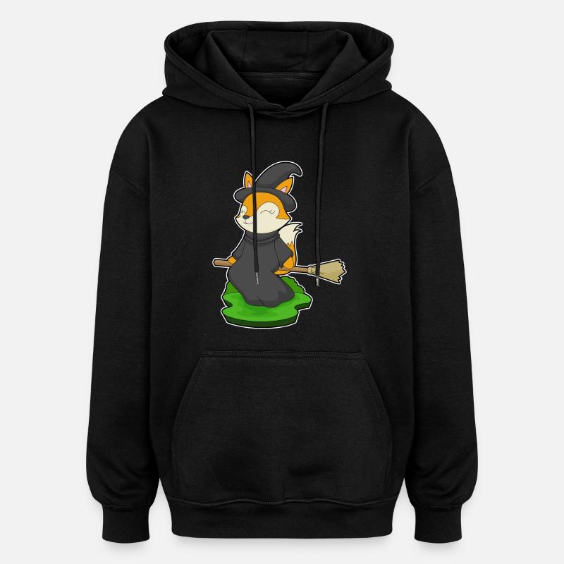 Fuchs Halloween Hexe - Oversized Unisex Hoodie - Schwarz