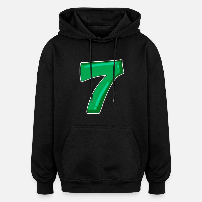 Numéro 7 Numéro - Sweat à capuche oversize unisexe - noir