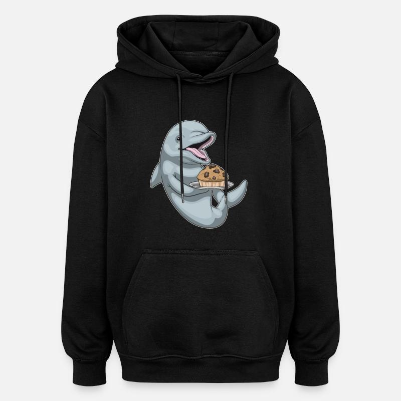 Muffin Dauphin - Sweat à capuche oversize unisexe - noir