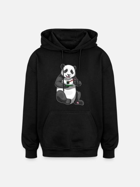 Panda Sushi - Oversized Unisex Hoodie - black