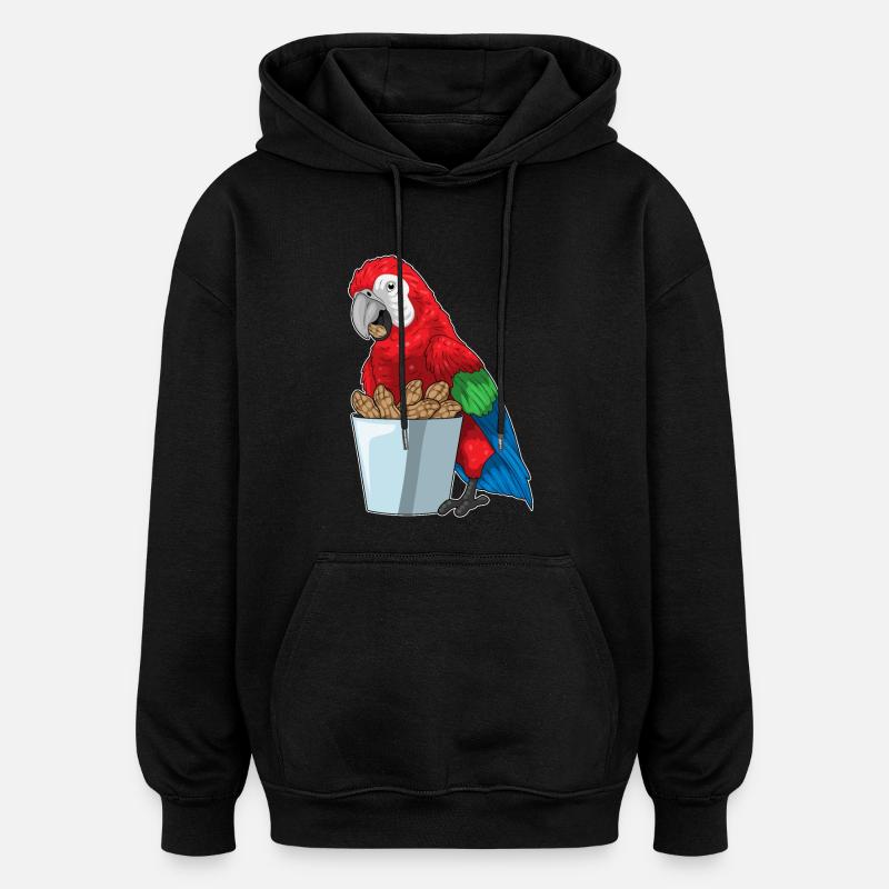 Cacahuètes perroquets - Sweat à capuche oversize unisexe - noir