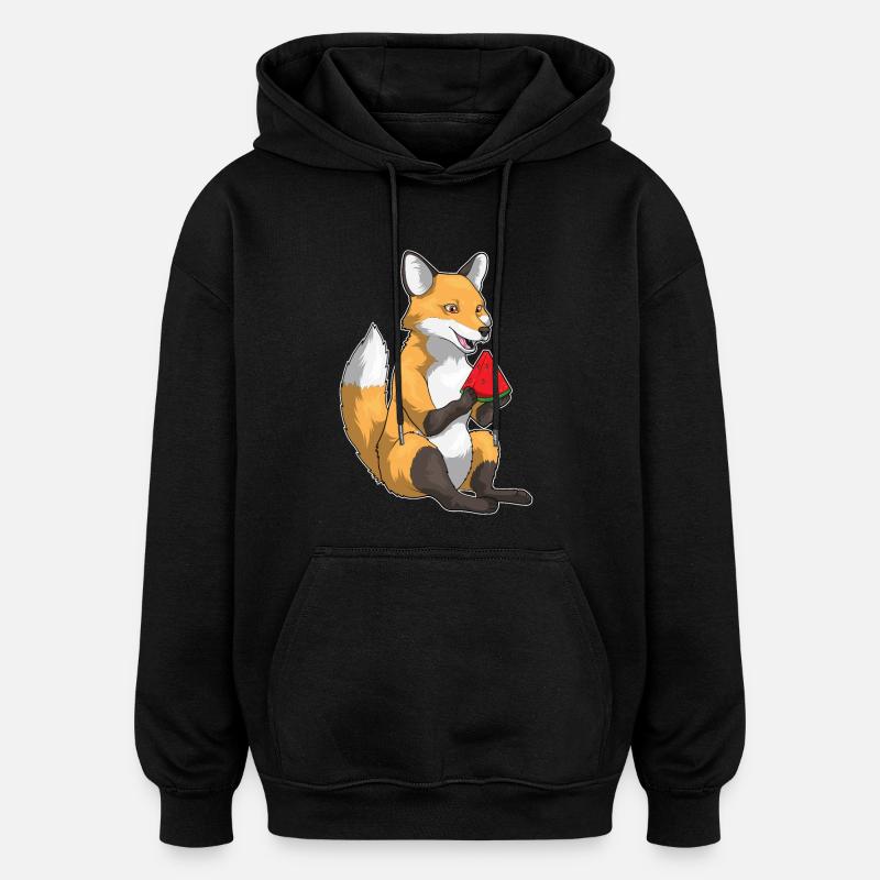 Fruit de la pastèque Fox - Sweat à capuche oversize unisexe - noir