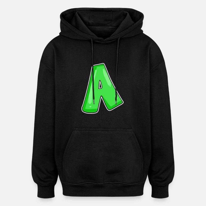 point A Point initial - Sweat à capuche oversize unisexe - noir