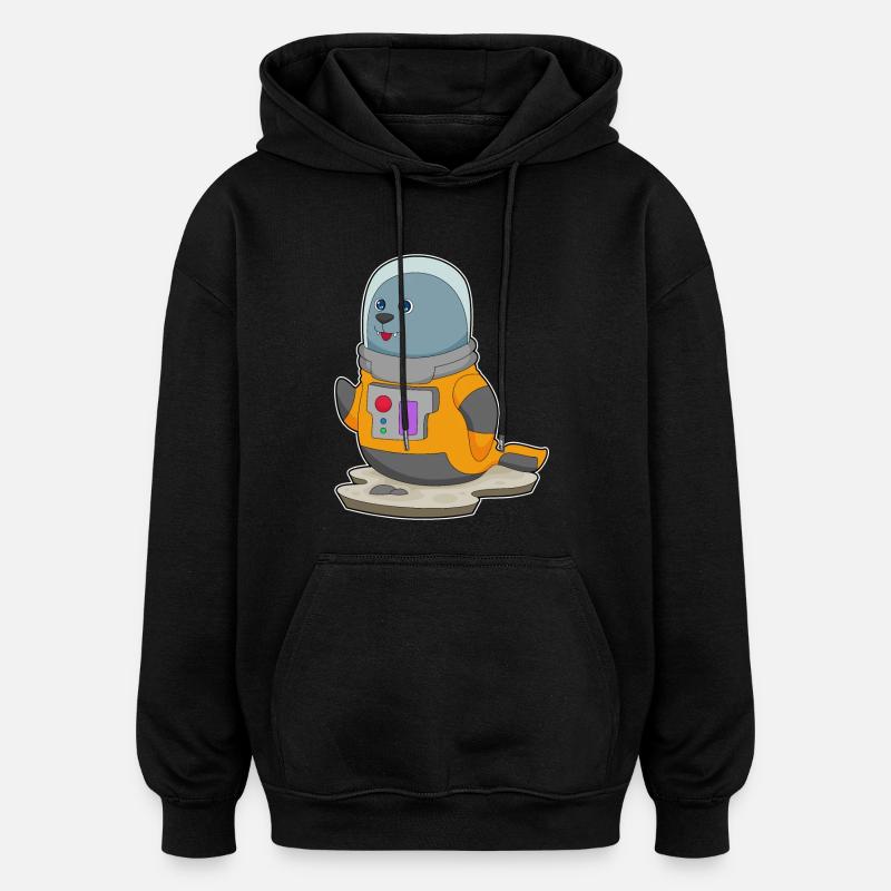 Seal Astronaut Space - Sweat à capuche oversize unisexe - noir